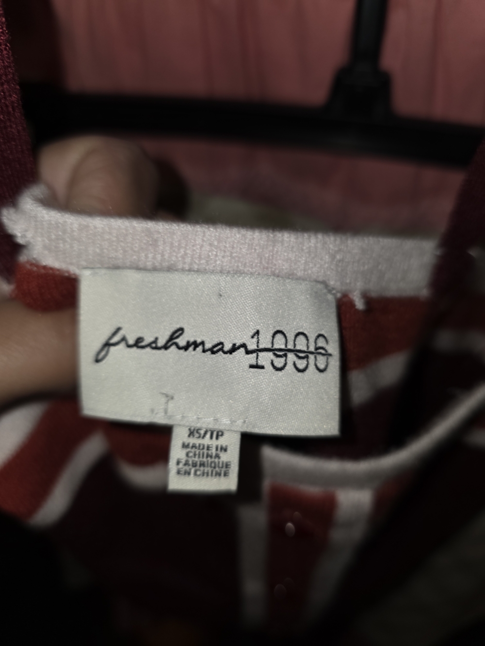 Freshman Red and White Striped Button-Front Crop Tank And Skirt Outfit - Picture 4 of 5